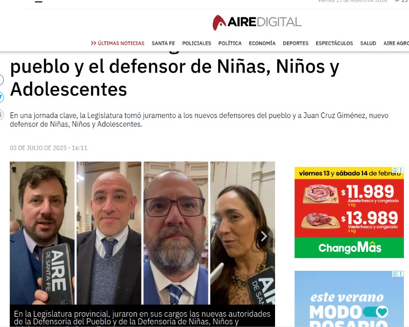 Juraron en sus cargos los defensores del pueblo y el defensor de Niñas, Niños y Adolescentes